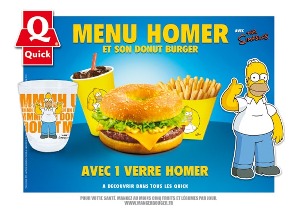 Quick Simpson Le Donut Burger: Quick lance un menu spécial Homer Simpsons - KULTT