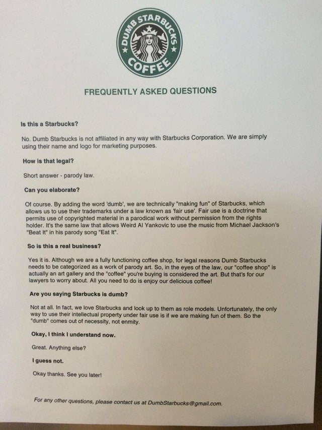 DumbStarbucks-FAQ
