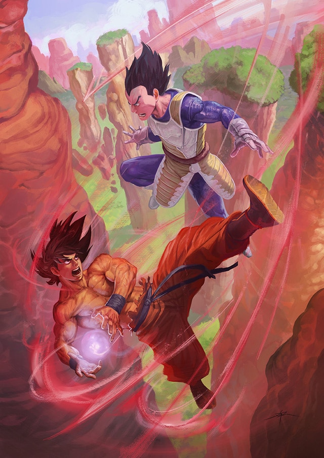Goku-VS-Vegeta'-by-Alejandro-M-G-Magnozz