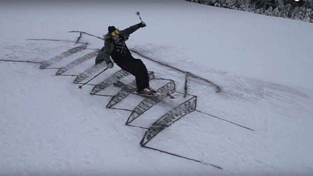 skis painting graffitis