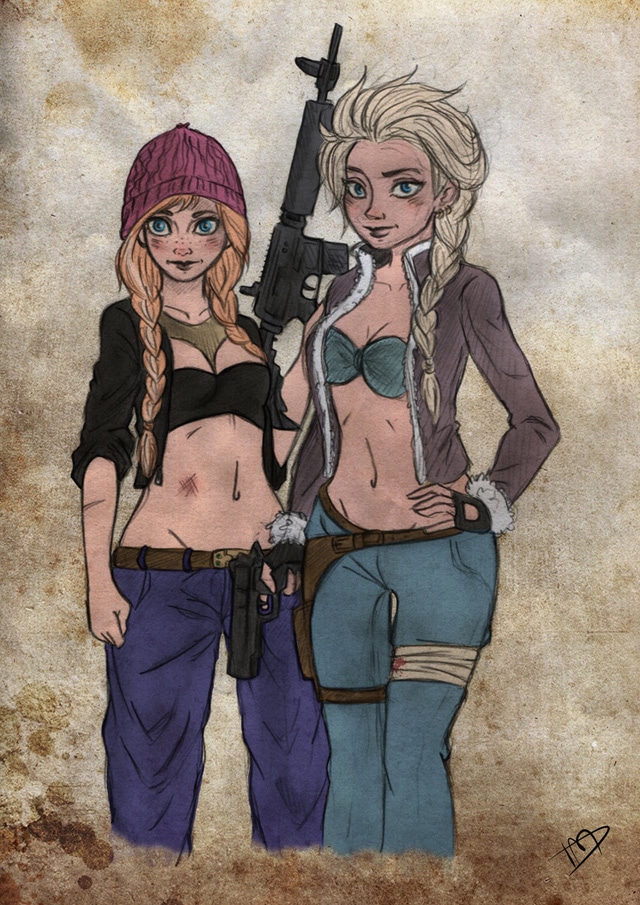 the_walking_disney___anna_and_elsa